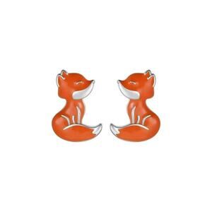 Retro Novelty Orange Silver Fox Stainless Steel Stud Earrings